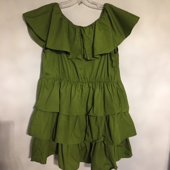Green Ruffled Dress - Picture 4 of 5